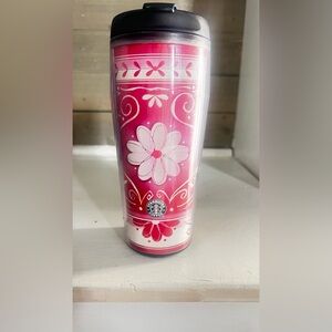 Starbucks Pink and White Floral Tumbler